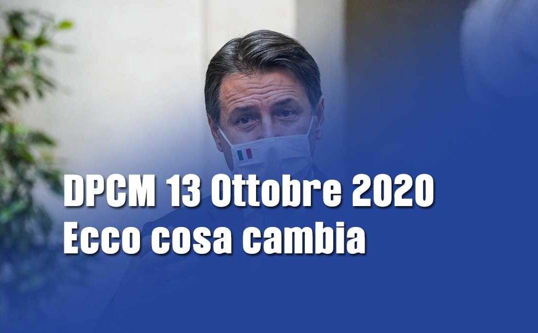 COVID-19: nuovo DPCM 13 Ottobre 2020